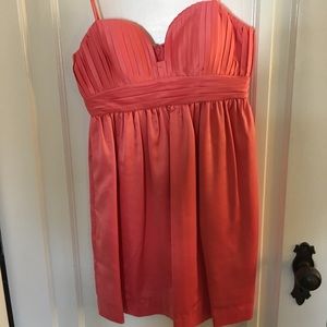 BCBG peach silk cocktail dress